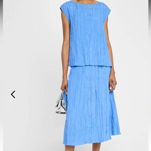 Eileen Fisher crushed silk set top and bottom NWT